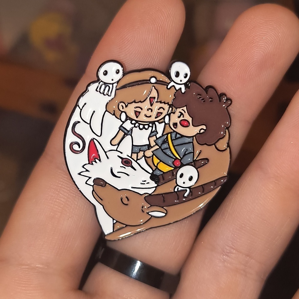 Anime Enamel Pin with Characters Manga Studio Ghibli Princess Mononoke
